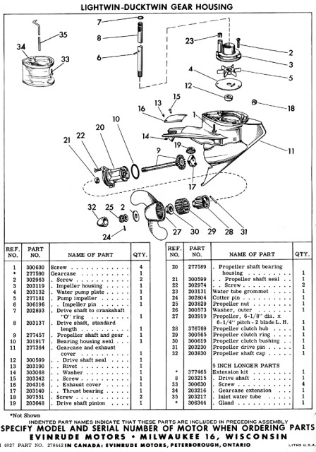 Evinrude Lightwin 3012 Parts Manual Page 3